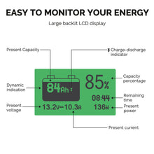 Renogy RBM500 500A Battery Monitor with Shunt — reading voltage, current, power and capacity