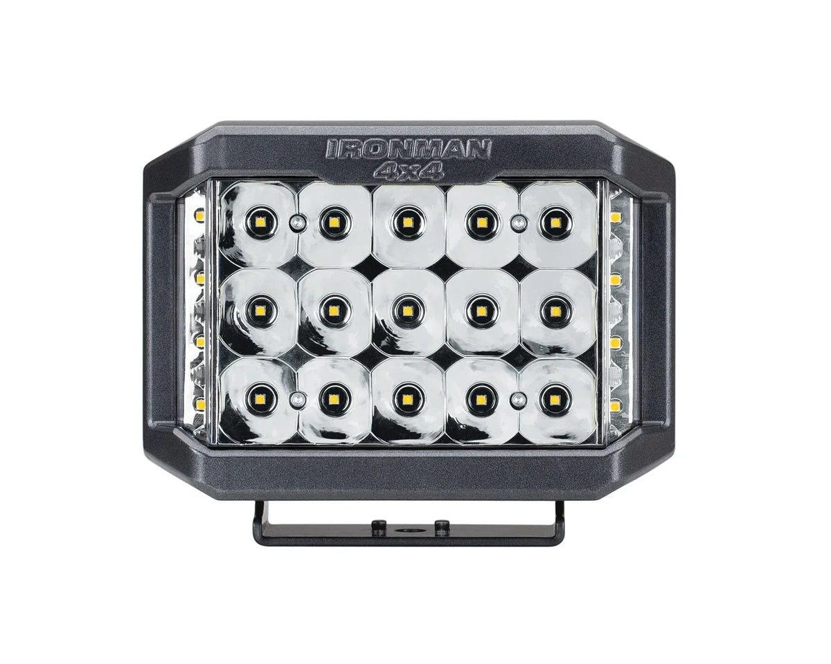 Ironman 4x4 Eclipse 5x7 rectangular LED driving light with side shooters