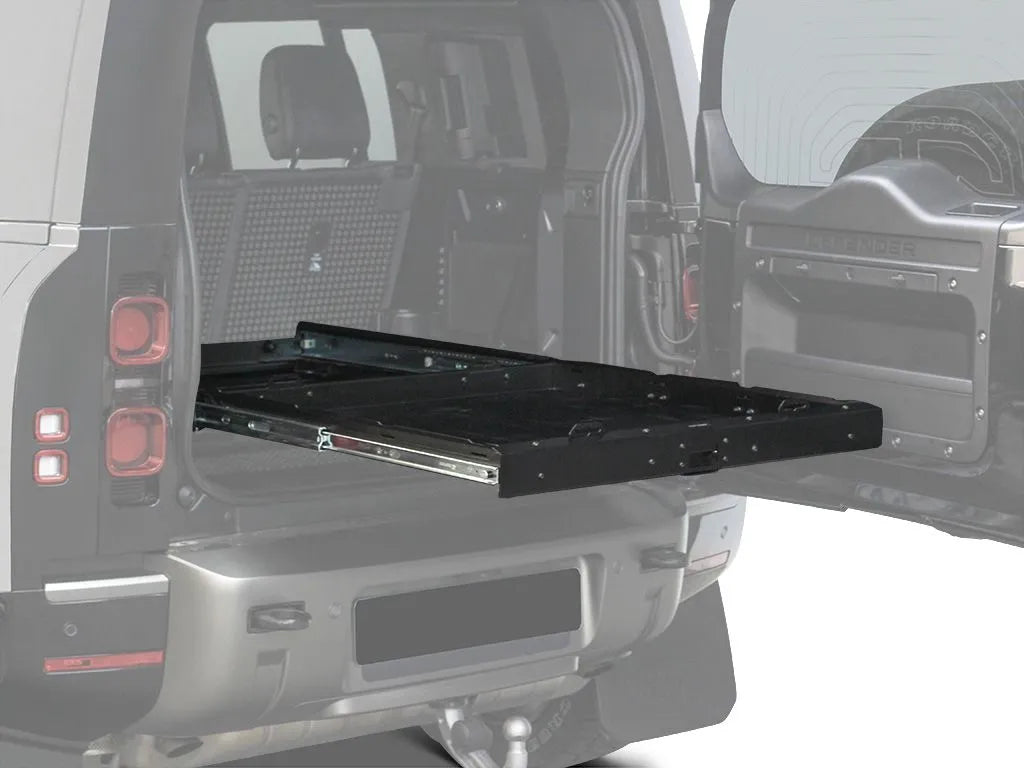 Front Runner Land Rover New Defender 110 (L663) Cargo Slide fitted in the load bed
