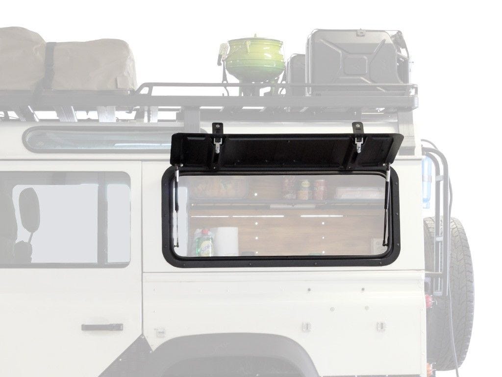 Front Runner Gullwing Window / Aluminium — Land Rover Defender (1983-2016) — 4Matt Campers, Western Cape & Cape Town
