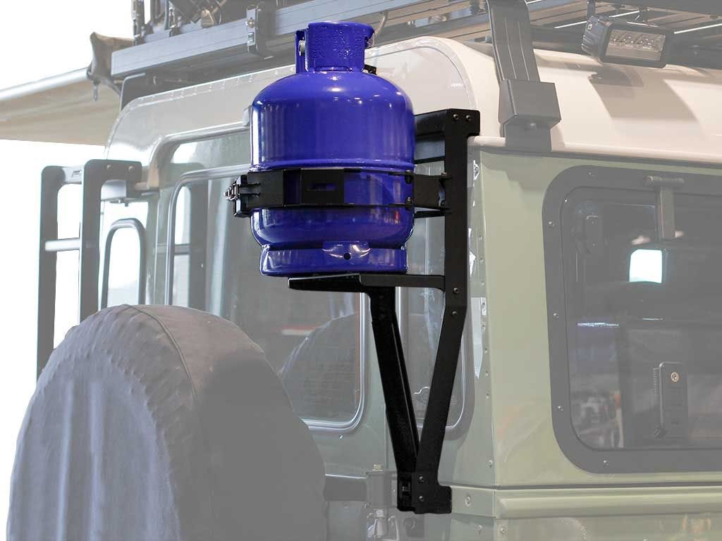 Front Runner Single Gas Bottle Bracket — Land Rover Defender 90/110 — 4Matt Campers, Western Cape & Cape Town