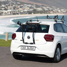 Holdfast Boot Mounted 3-Bike Carrier attached to a hatchback rear door, photo 3