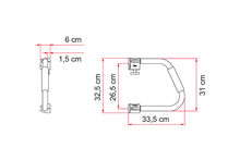 Fiamma Security 31 grab handle and door lock, white, photo 3