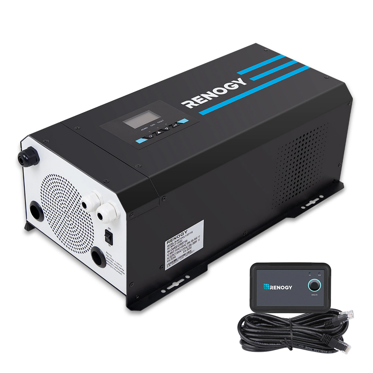 Renogy CORE 12V 2000W pure sine wave inverter charger with remote control panel