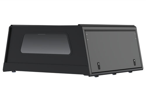 Alu-Cab Explorer Canopy, Black Smooth, canopy only (front window visible)