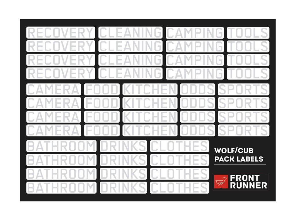 Front Runner Wolf/Cub Pack Campsite Organizing Labels — 4Matt Campers, Western Cape & Cape Town