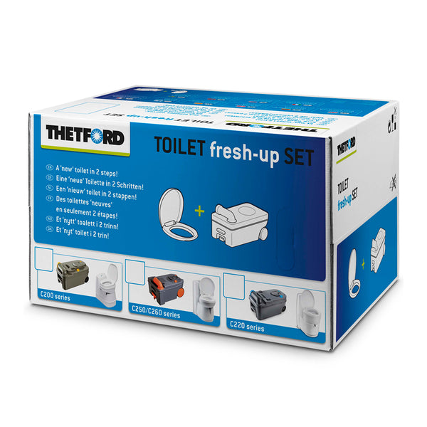 Thetford C200 toilet fresh-up set with wheeled cassette and new seat