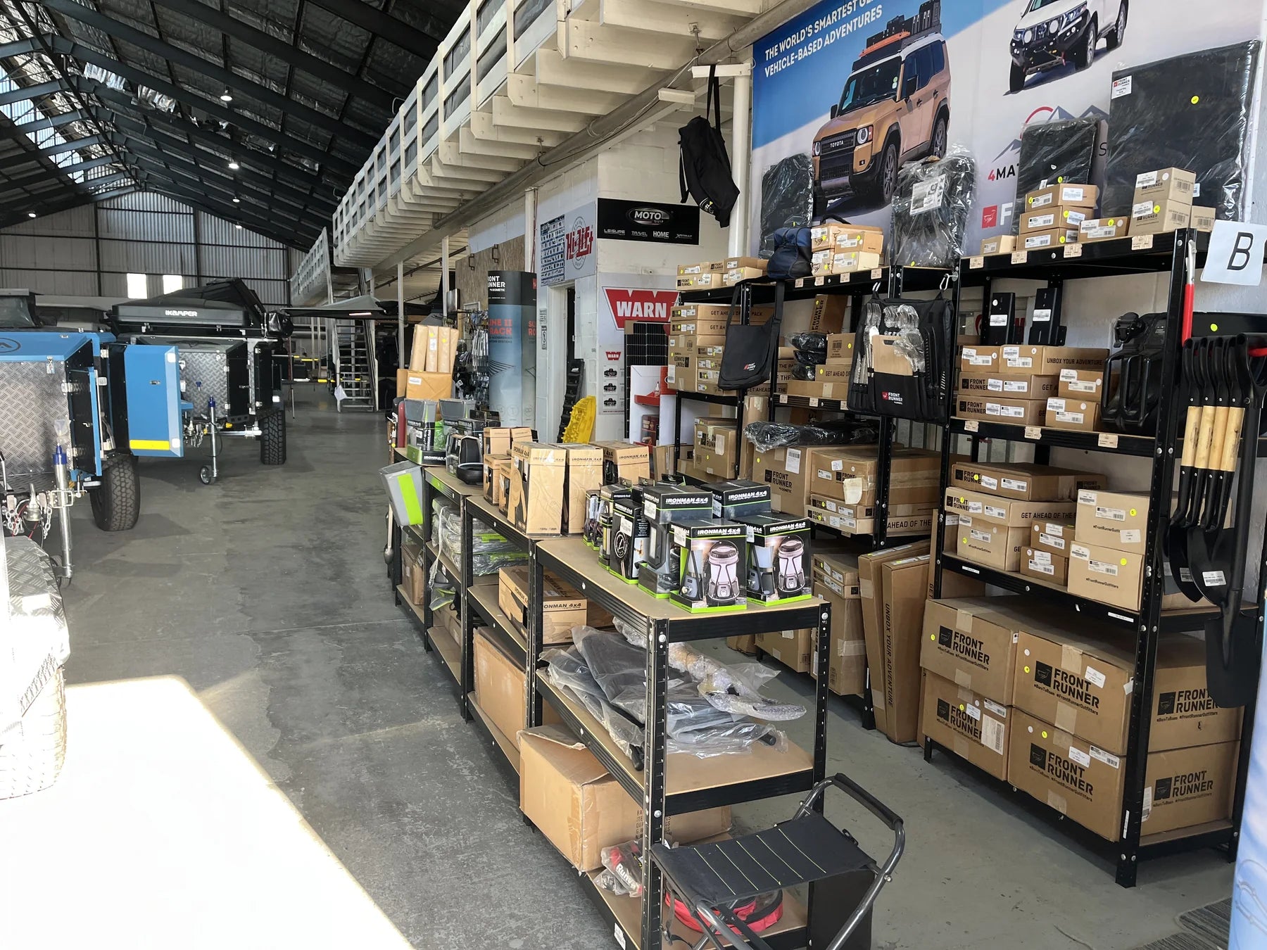 4Matt Campers Bellville Western Cape caravan parts, 4x4 accessories and fitment shelves
